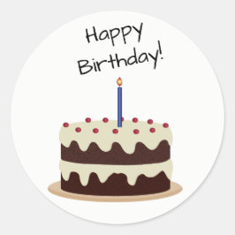 Happy Birthday Chocolate en Vanilla Cake Sticker