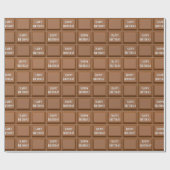 Happy Birthday Chocolate Snoep Bar Cadeaupapier (Vlak)