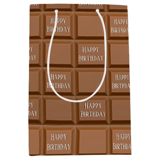 Happy Birthday Chocolate Snoep Bar Medium Cadeauzakje (Voorkant)