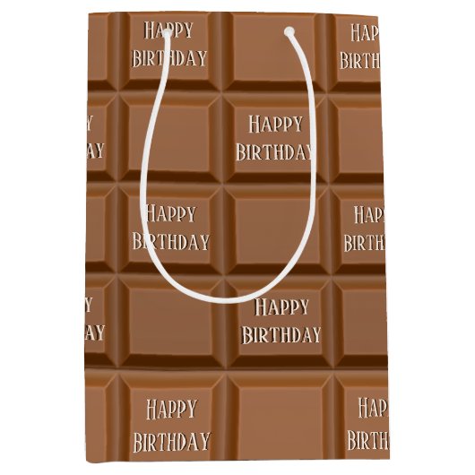 Happy Birthday Chocolate Snoep Bar Medium Cadeauzakje (Voorkant)