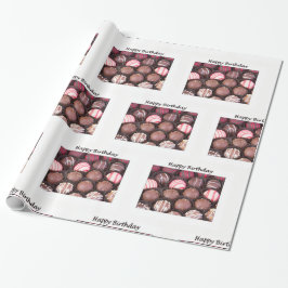 Happy Birthday Chocolate Truffles Wrapping Paper Cadeaupapier