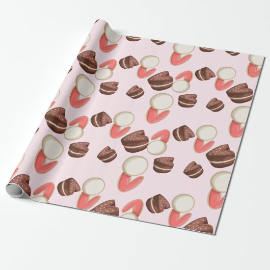 Happy Birthday Chocolates & Sweets Cadeaupapier (Uitgerold)