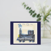 Happy Birthday Choo Choo Briefkaart (Staand voorkant)