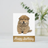 Happy Birthday Chow Chow Puppy Dog Briefkaart (Staand voorkant)