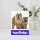 Happy Birthday Chow Chow Puppy Dog Briefkaart (Staand voorkant)