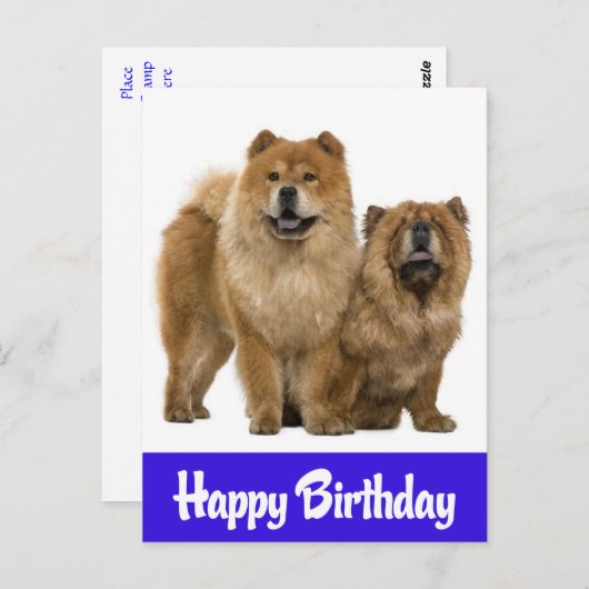 Happy Birthday Chow Chow Puppy Dog Briefkaart (Voorkant / Achterkant)