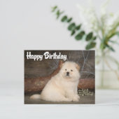 Happy Birthday Chow Chow Puppy Dog Briefkaart (Staand voorkant)