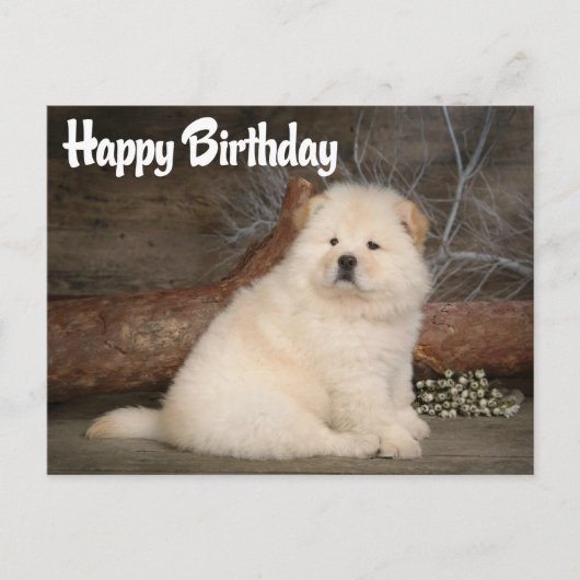 Happy Birthday Chow Chow Puppy Dog Briefkaart (Voorkant)