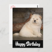 Happy Birthday Chow Chow Puppy Dog Zwart Briefkaar Briefkaart (Voorkant / Achterkant)