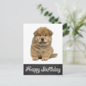 Happy Birthday Chow Chow Puppy schoolbord Briefkaa Briefkaart (Staand voorkant)