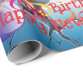 Happy Birthday Christmas Unicorn Wrapping Paper Cadeaupapier (Rol Hoek)