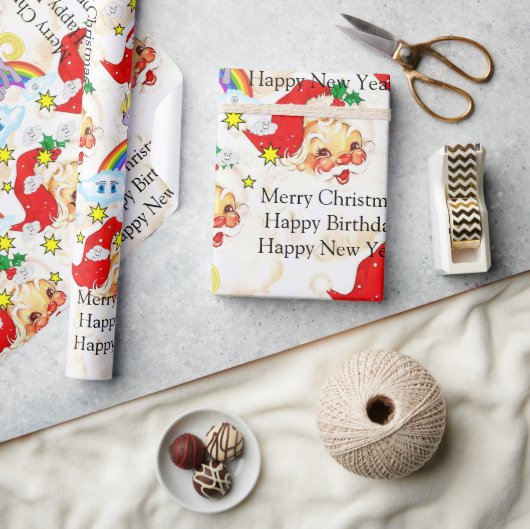 Happy Birthday Christmas Unicorn Wrapping Paper Cadeaupapier (Crafts)