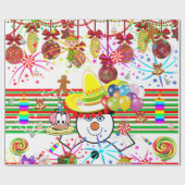Happy Birthday Christmas Wrapping Paper Cadeaupapier (Vlak)