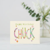 Happy Birthday Chuck Manchester en het noordwesten Briefkaart (Staand voorkant)