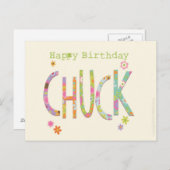 Happy Birthday Chuck Manchester en het noordwesten Briefkaart (Voorkant / Achterkant)