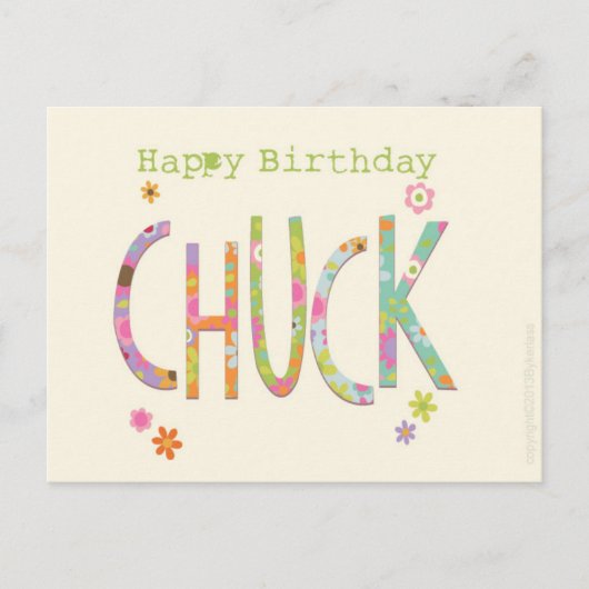 Happy Birthday Chuck Manchester en het noordwesten Briefkaart (Voorkant)