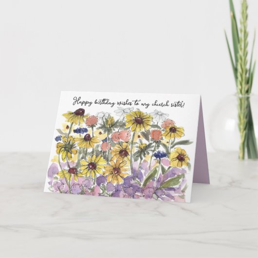 Happy Birthday Church Sister in Christ Religious  Kaart (Voorkant)