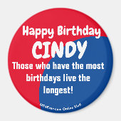 Happy Birthday CINDY Magnet (Voorkant)