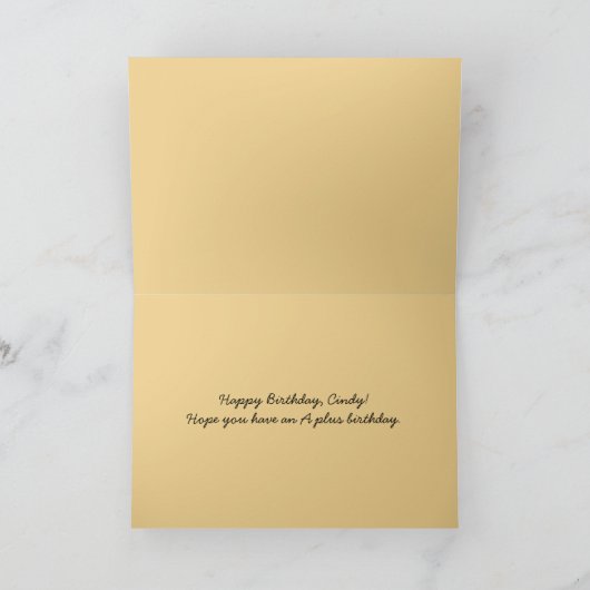 Happy Birthday, Cindy,  Penmanship Kaart (Binnen)