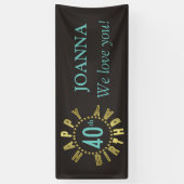 Happy Birthday Circle of Stars Gold GHBX Spandoek (Verticaal)