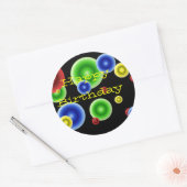 Happy Birthday Circles Ronde Sticker (Envelop)
