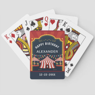 Happy Birthday Circus Kind Kinder Leeftijd Persona Pokerkaarten