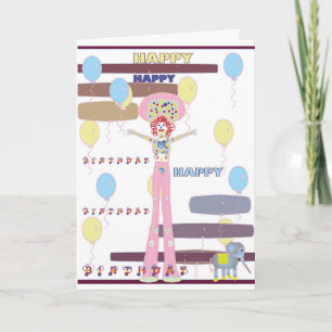 Happy Birthday Circus Style Kaart