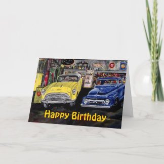 Happy Birthday Classic Car Kaart