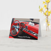 Happy Birthday Classic Car Lover Wenskaart Kaart (Gele Bloem)