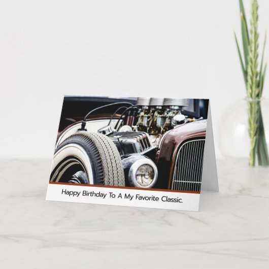 Happy Birthday Classic Car Rat Rod Fan Car Kaart (Voorkant)