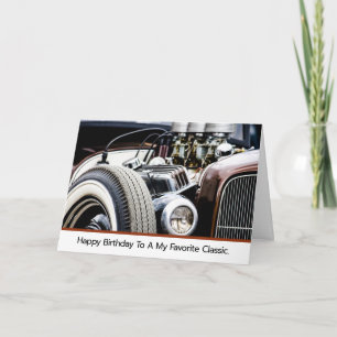 Happy Birthday Classic Rat Rod Fan Car Card Kaart