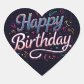 Happy Birthday Classic ronde Stickers (Voorkant)