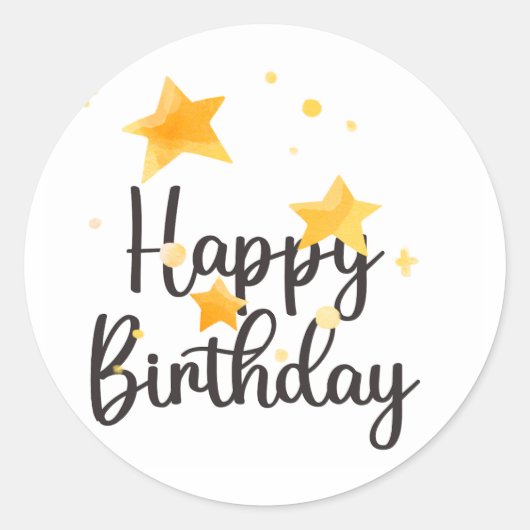 Happy birthday Classic Ronde Stickers (Voorkant)