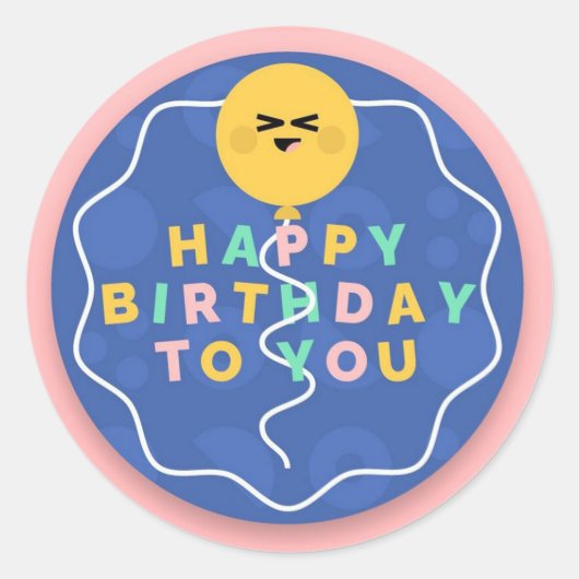 Happy Birthday Classic Round Sticker (Voorkant)