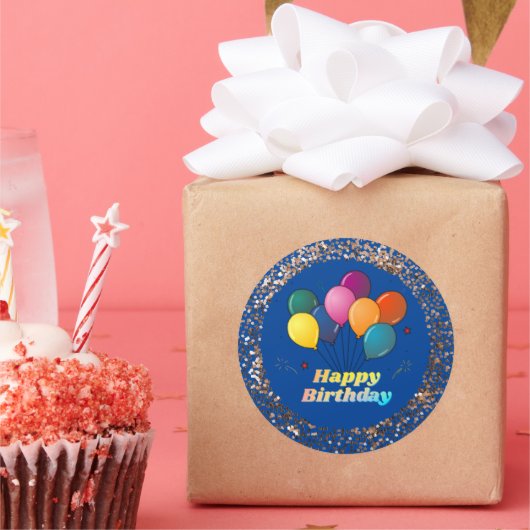 Happy Birthday Classic Round Sticker (Feest)