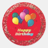 Happy Birthday Classic Round Sticker (Voorkant)