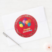 Happy Birthday Classic Round Sticker (Envelop)