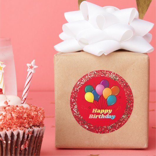 Happy Birthday Classic Round Sticker (Feest)