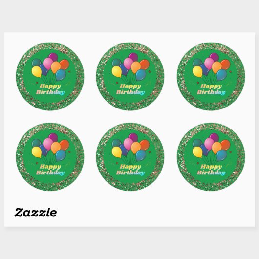 Happy Birthday Classic Round Sticker (Vel)
