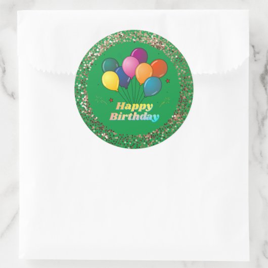 Happy Birthday Classic Round Sticker (Tas)