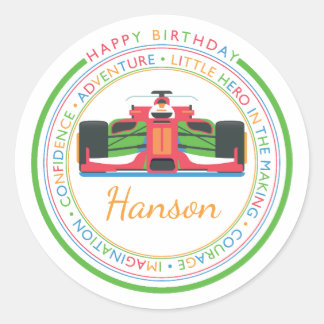 Happy Birthday | Classic Simple Custom Photo Ronde Sticker