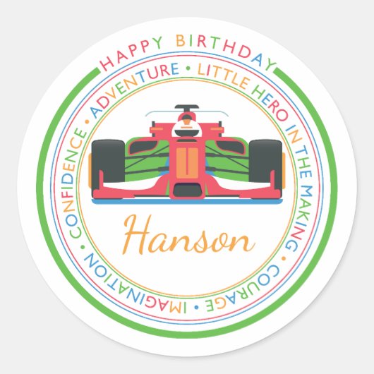 Happy Birthday | Classic Simple Custom Photo Ronde Sticker (Voorkant)