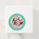 Happy Birthday Classic Simple Family Foto Bedankjes Labels (In situ)