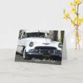 Happy Birthday Classic White Car wenskaart Kaart (Gele Bloem)