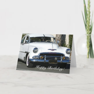 Happy Birthday Classic White Car wenskaart Kaart