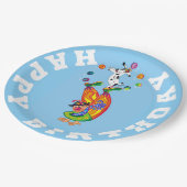 Happy Birthday Clown and dog juggler Papieren Bordje (Gekanteld)