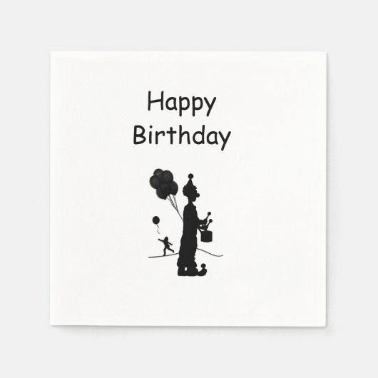 Happy Birthday Clown Servet (Voorkant)