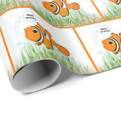 Happy Birthday Clownfish Cadeaupapier (Rol Hoek)