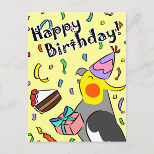 Happy Birthday Cockatiel Briefkaart