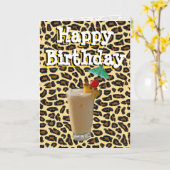 Happy Birthday Cocktail Toast Kaart (Gele Bloem)